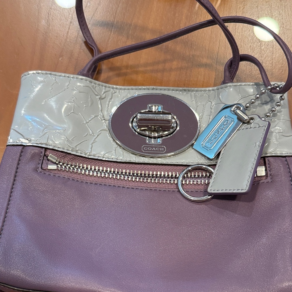 Coach Lavender and Silver Shoulder Bag